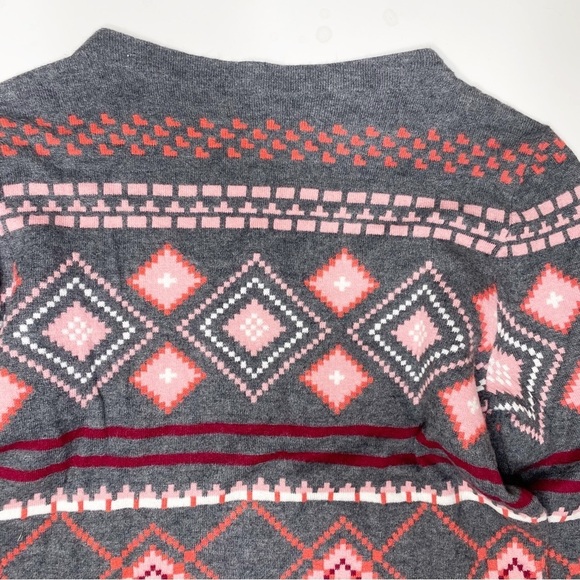 Talbots Lambs Wool Print Funnelneck Print Sweater Gray L - Picture 5 of 5